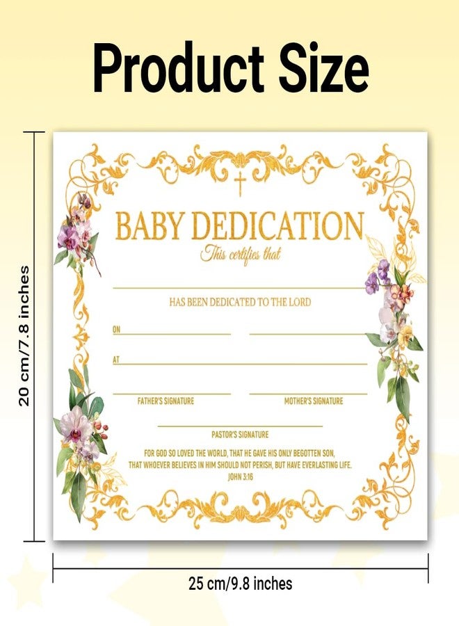 Doodlream 30 Gold Vine Flower Baby Dedication Certificates, 9.8" x 7.8" Blank Baptism Certificates for Church, Dedication Christening Milestone Gifts for Children - Image 3